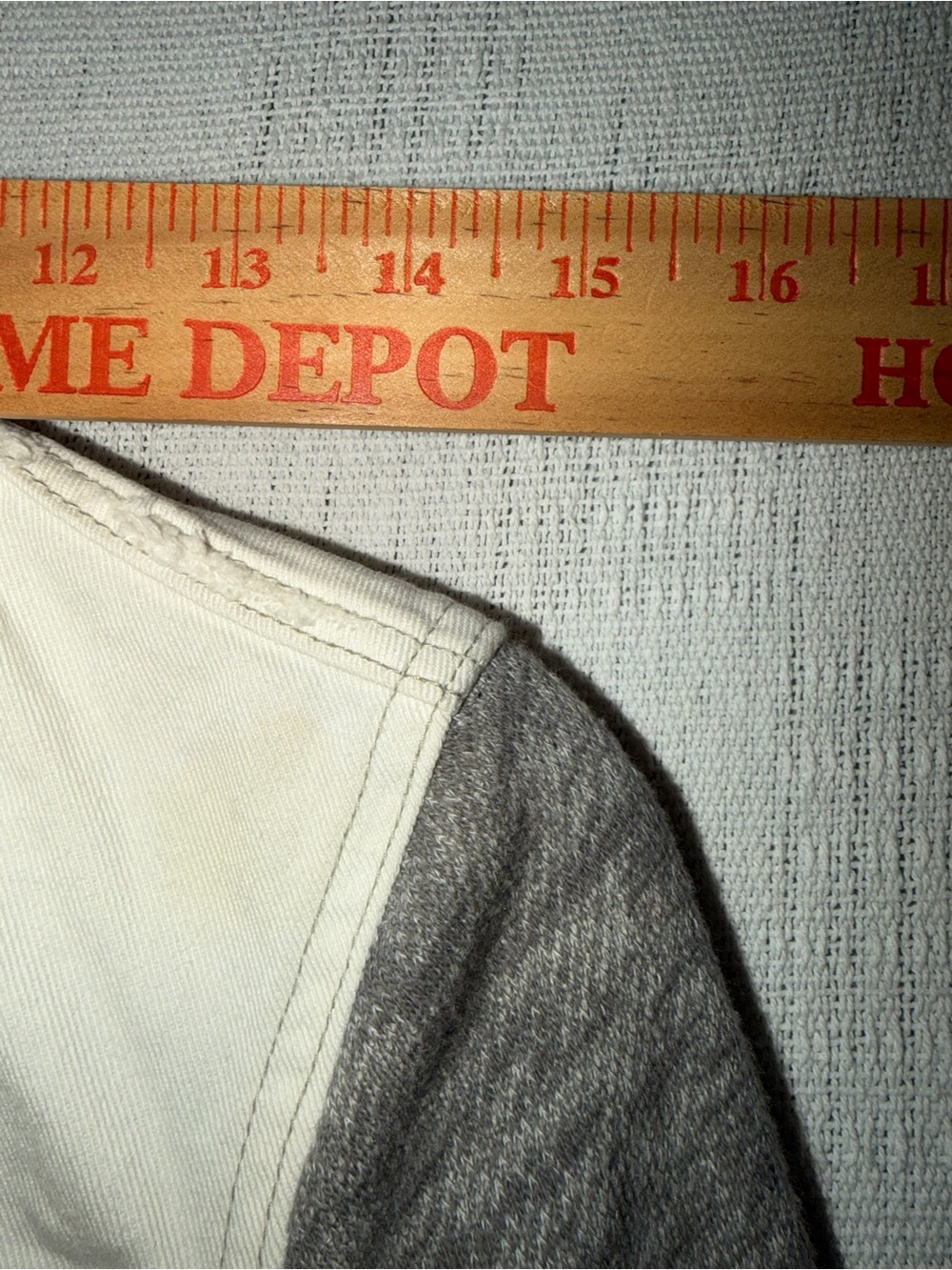 Free People | Knit Hooded White Denim Distressed Jean Jacket Fabric Sleeves - XS - Picture 9 of 14